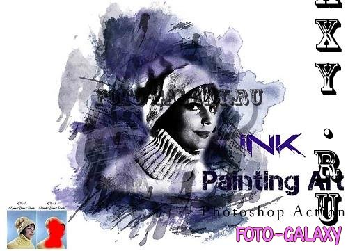 Ink Painting Art Photoshop Action - 42291765