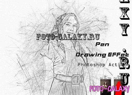 Pen Drawing Effect Photoshop Action - 42293402