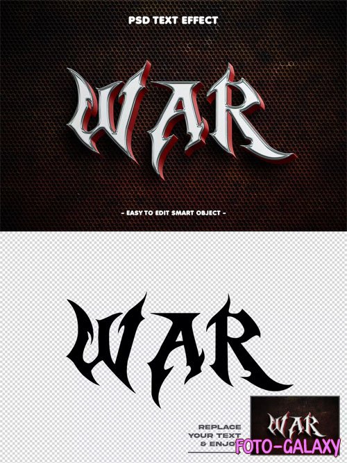 War Metal 3d Layer Style Text Effect