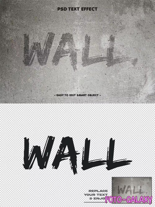 Grunge Wall 3D Layer Style Text Effect PSD