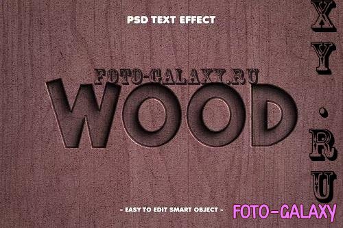 Debossed Wood Textured 3D Text Effect - ANDTWZQ
