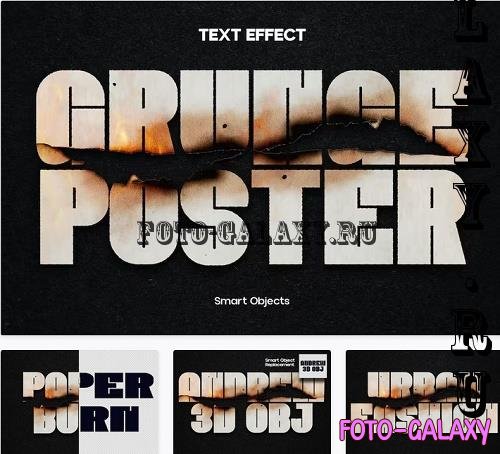 Urban Grunge Paper Burn Text Effect - YGBKDFZ
