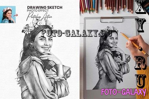 Drawing Sketch Photoshop Action - 58617878