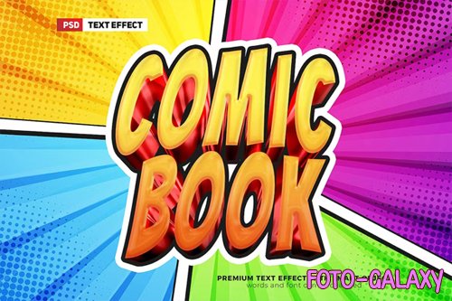 Comic Book 3D Editable Text Effect