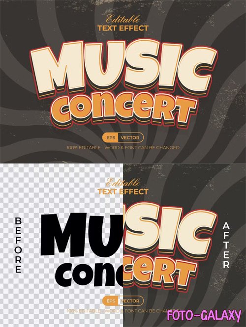 Vintage Text Effect Music Concert Style