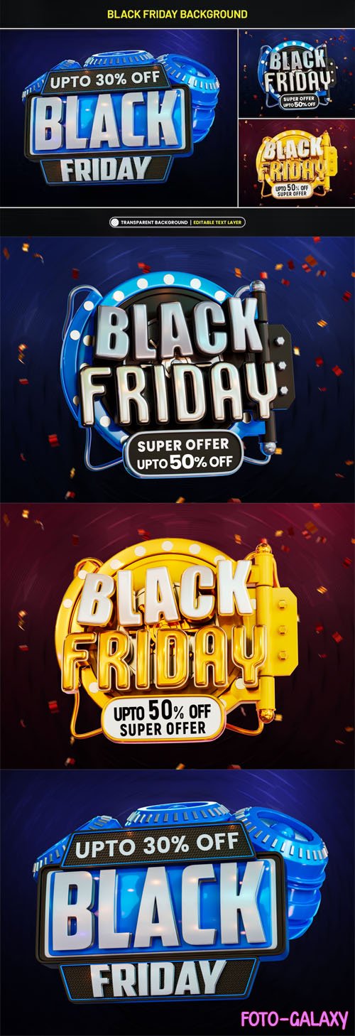 Black Friday Super Sale Banner Stylized 3d Text - PSD Templates