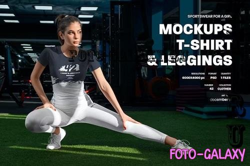 Sports T-Shirts and Leggings Mockup - RWDBTNB