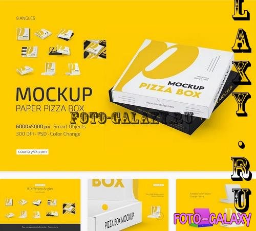 Paper Pizza Box Mockup Set - 7040169