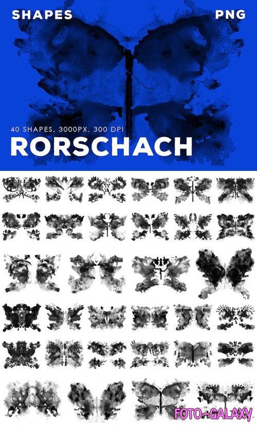 40 Rorschach PNG Ink Shapes