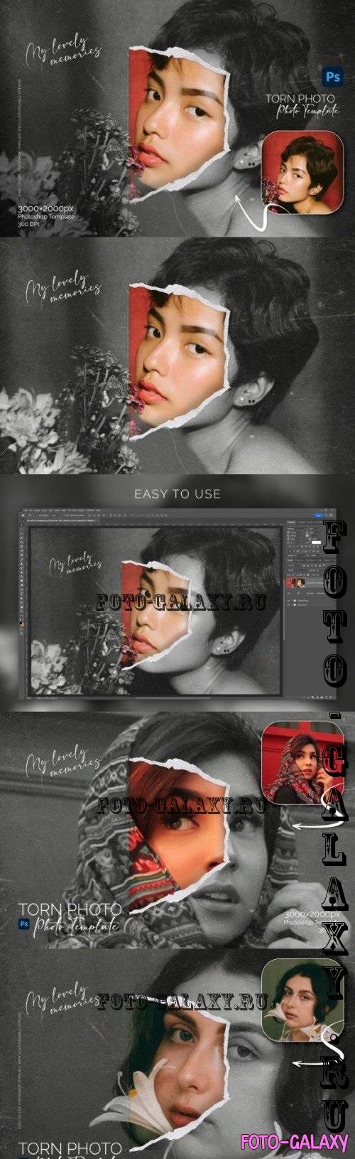 Torn Photo Template - 91532136