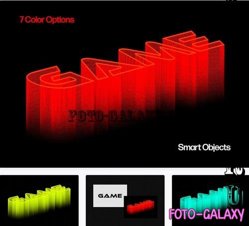 Isometric Neon Text Effect - 91534794