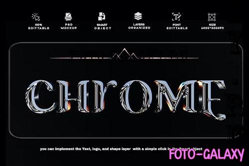 3D Iridescent Chrome Text Effect PSD - C82LEGE