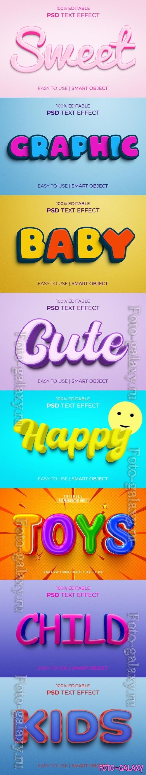 8 Psd style text effect editable set vol 31