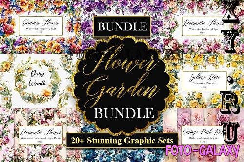 Flower Garden Graphics Bundle - 21 Premium Graphics