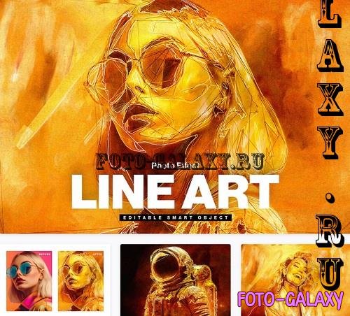 Abstract Line Art Photo Effect Template - 7PZB7JE