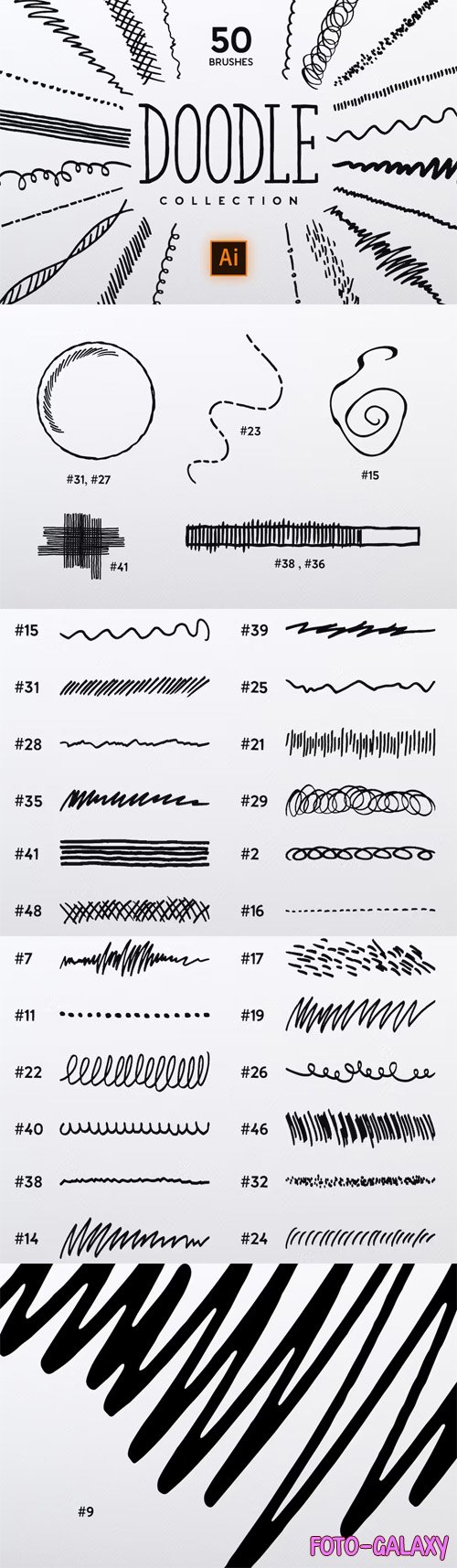 Doodle Brushes Collection for Illustrator