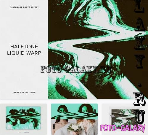 Halftone Grunge Liquid Warp PSD Photo Effect - TGCD79Z