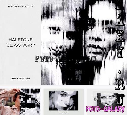 Halftone Glass PSD Photo Effect - B7G3LWM