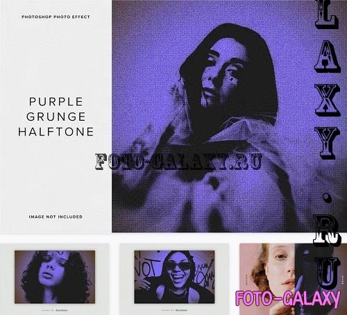 Purple Grunge Halftone PSD Photo Effect - 2G4VWTA