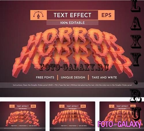 Triple Horror - Editable Text Effect - 91545886