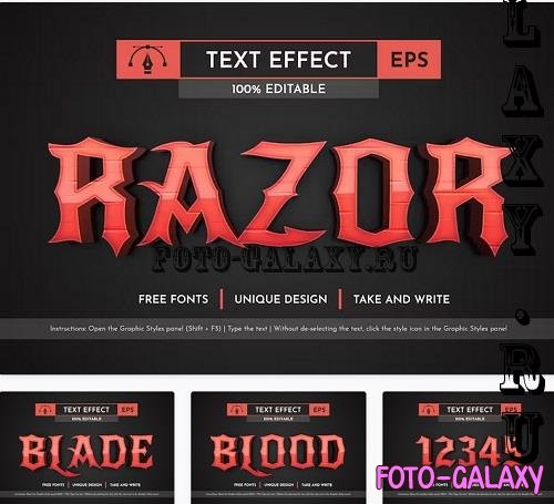Blade - Editable Text Effect, Font Style - 91545126