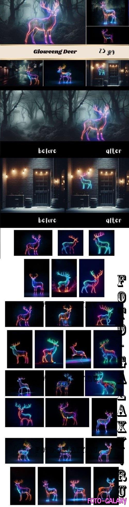 Cyberpunk Glowing Deer  - 2918804