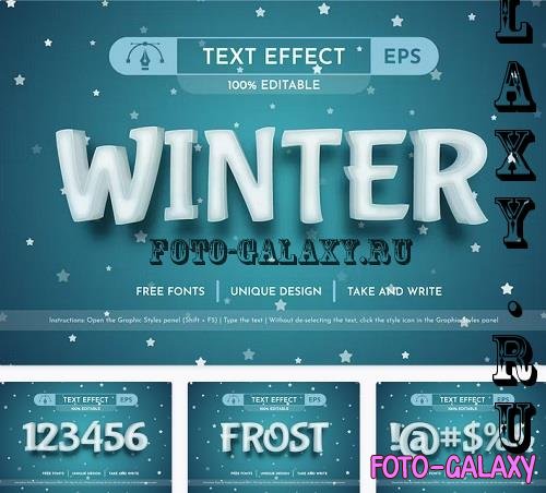 Winter - Editable Text Effect, Font Style - 91546337