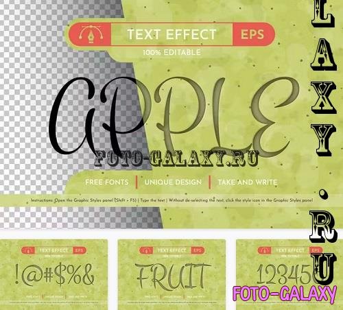 Embossed Apple Editable Text Effect - 91582063