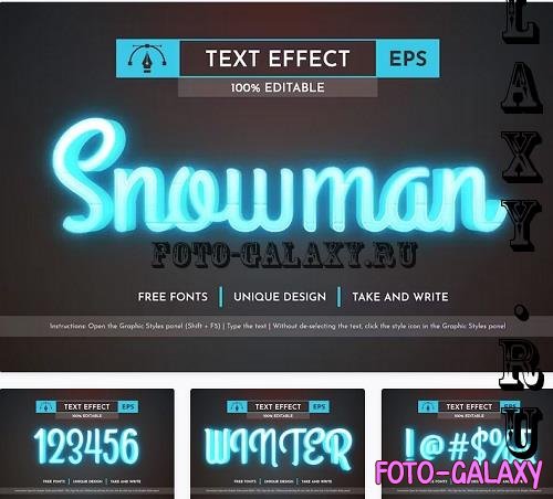 Snowman - Editable Text Effect - 91580937