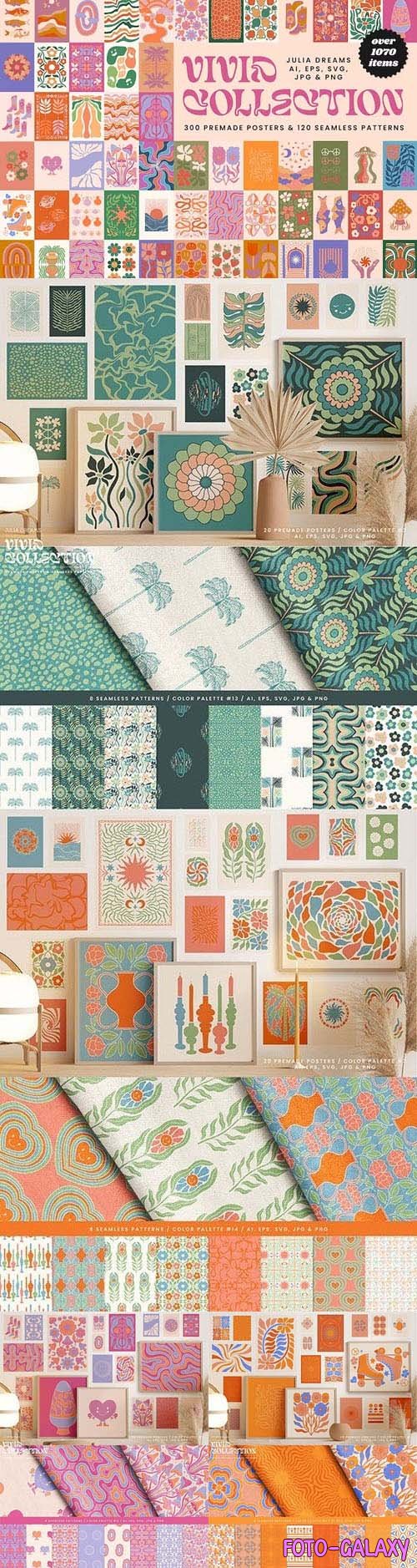 Vivid Posters Pattern Collection Groovy Boho