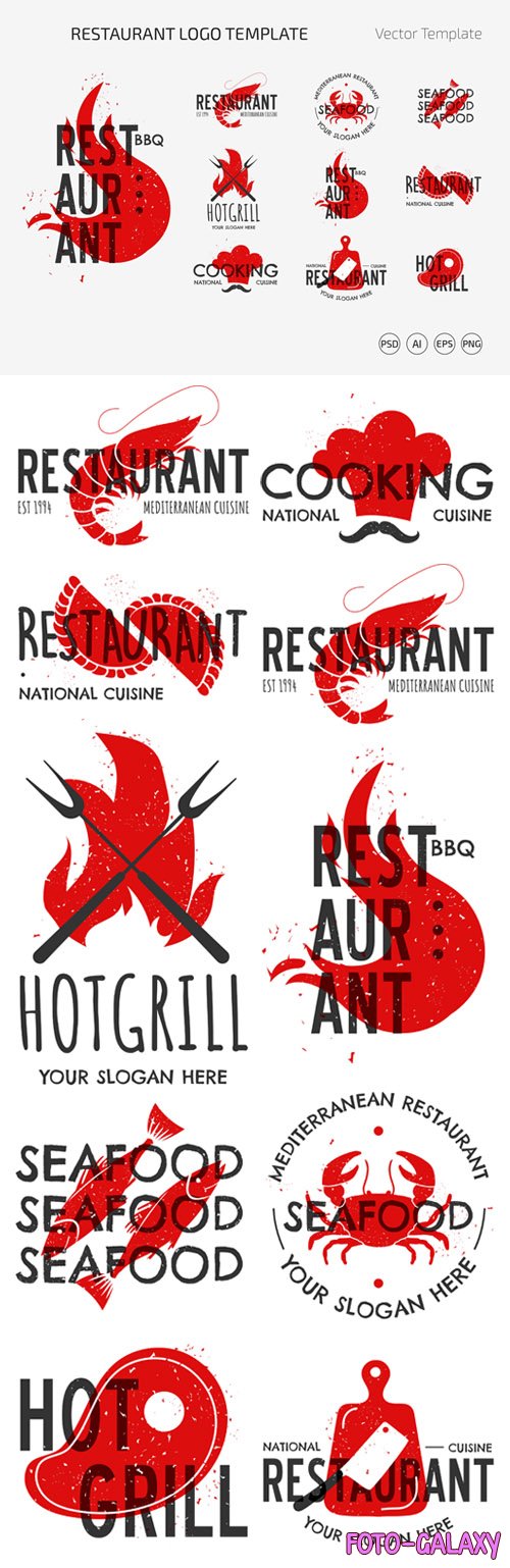 Restaurant Logo Templates for Illustrator & Photoshop