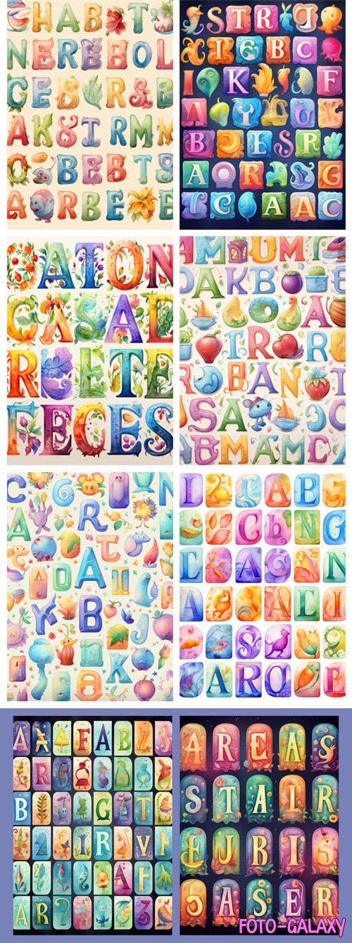 ABC Alphabet - 12 Seamless Patterns