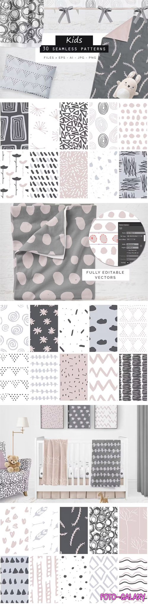 Kids Seamless Patterns Collection