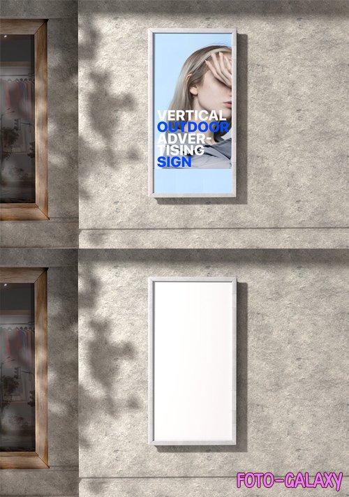 Vertical Outdoor Advertising Sign PSD Mockup Template