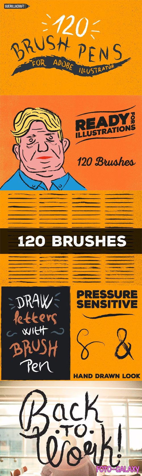 120 Brush Pens for Illustrator