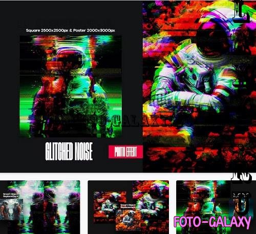 Glitched Noise Square And Poster Photo Effect - VNSAJWZ