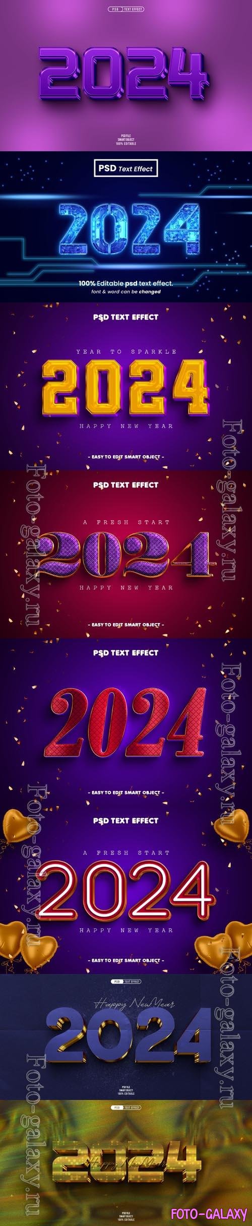 PSD new year 2024 3d editable text effect vol 9