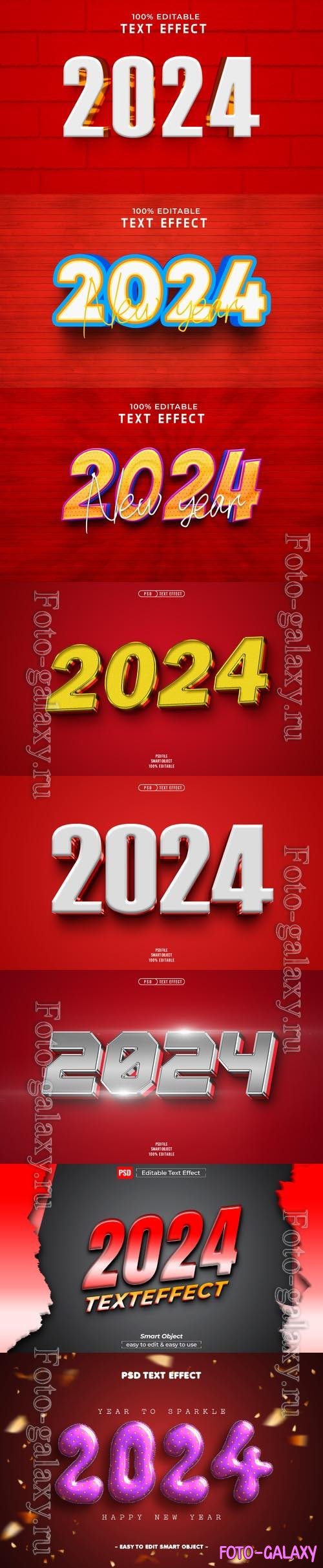 PSD new year 2024 3d editable text effect vol 8