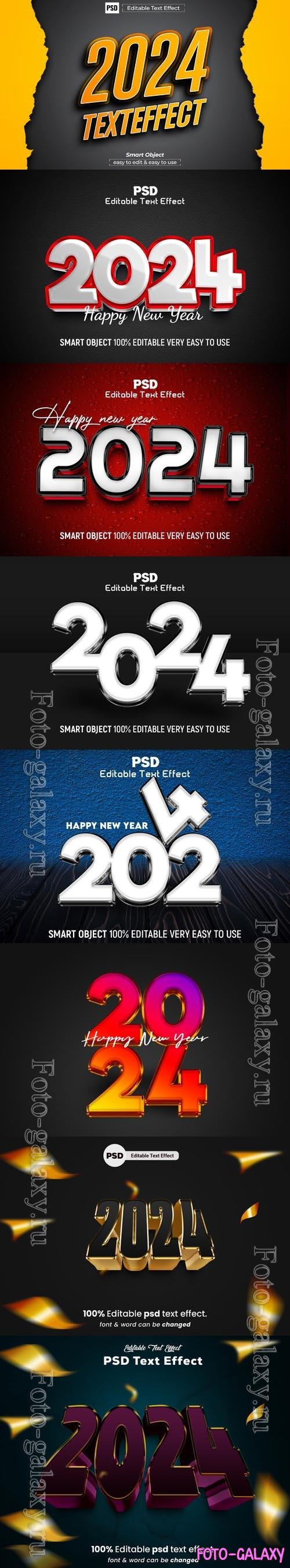 PSD new year 2024 3d editable text effect vol 4