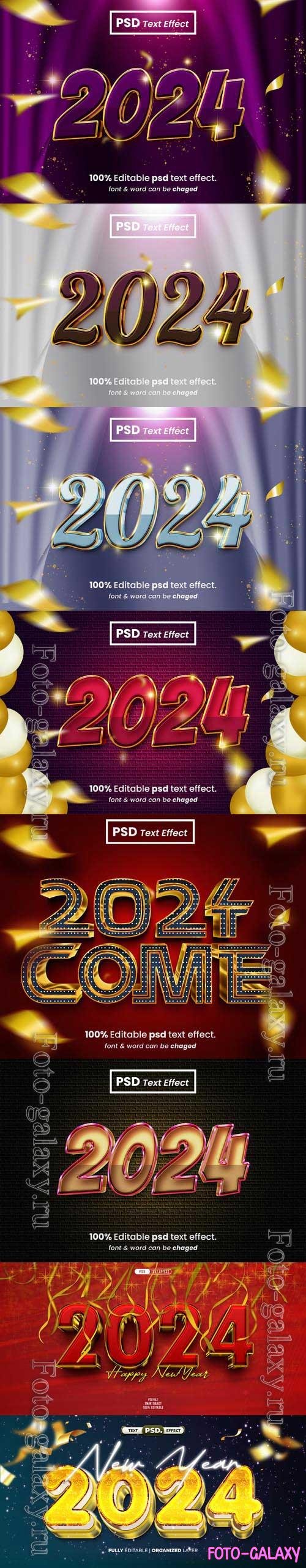 PSD new year 2024 3d editable text effect vol 3