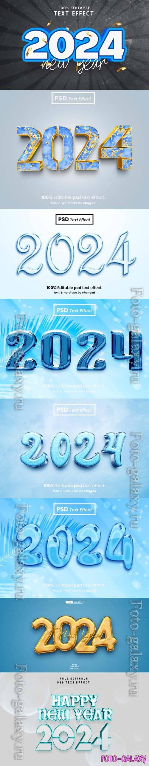 PSD new year 2024 3d editable text effect vol 1