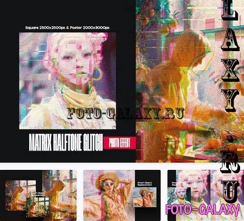 Matrix Halftone Glitch Square & Poster Effect - KRSWM7D