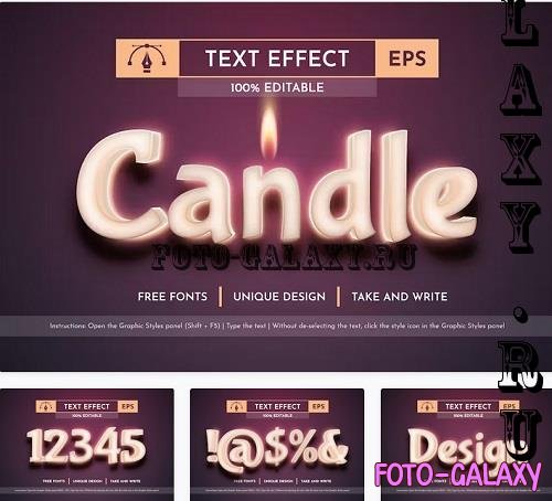 Candle - Editable Text Effect - 91539310