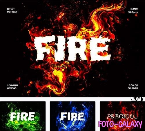 Fire Distortion Text Effect - 91607582