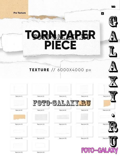 20 Torn Paper Piece Texture HQ - 91600488