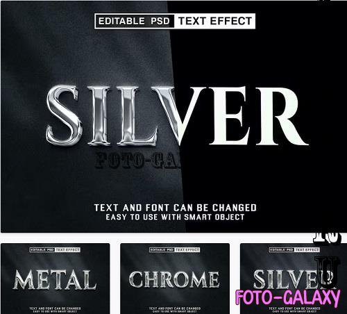Silver Editable Psd Text Effect - 4V6UDFP
