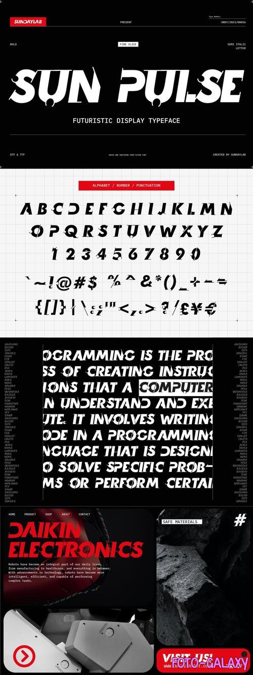 Sunpulse Futuristic Typeface Font
