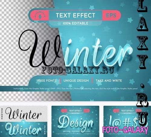 Snowy Winter - Editable Text Effect - 91602667