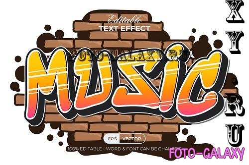 Music Text Effect Retro Graffiti Style - 91622796