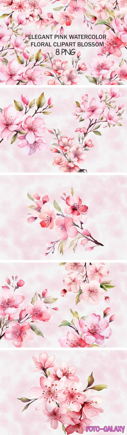 Elegant Watercolor Pink Floral PNG Clipart